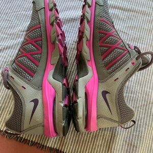 Nike Women's Gray and Pink Trail Running Sneakers